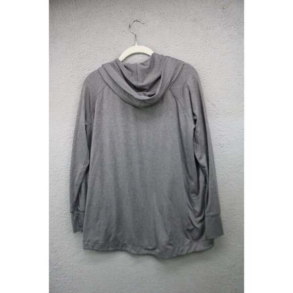 Cuddl Duds Flex Comfort Hooded Open Front Cardigan-S/M-Thumbholes-Soft-Pockets - Picture 8 of 11